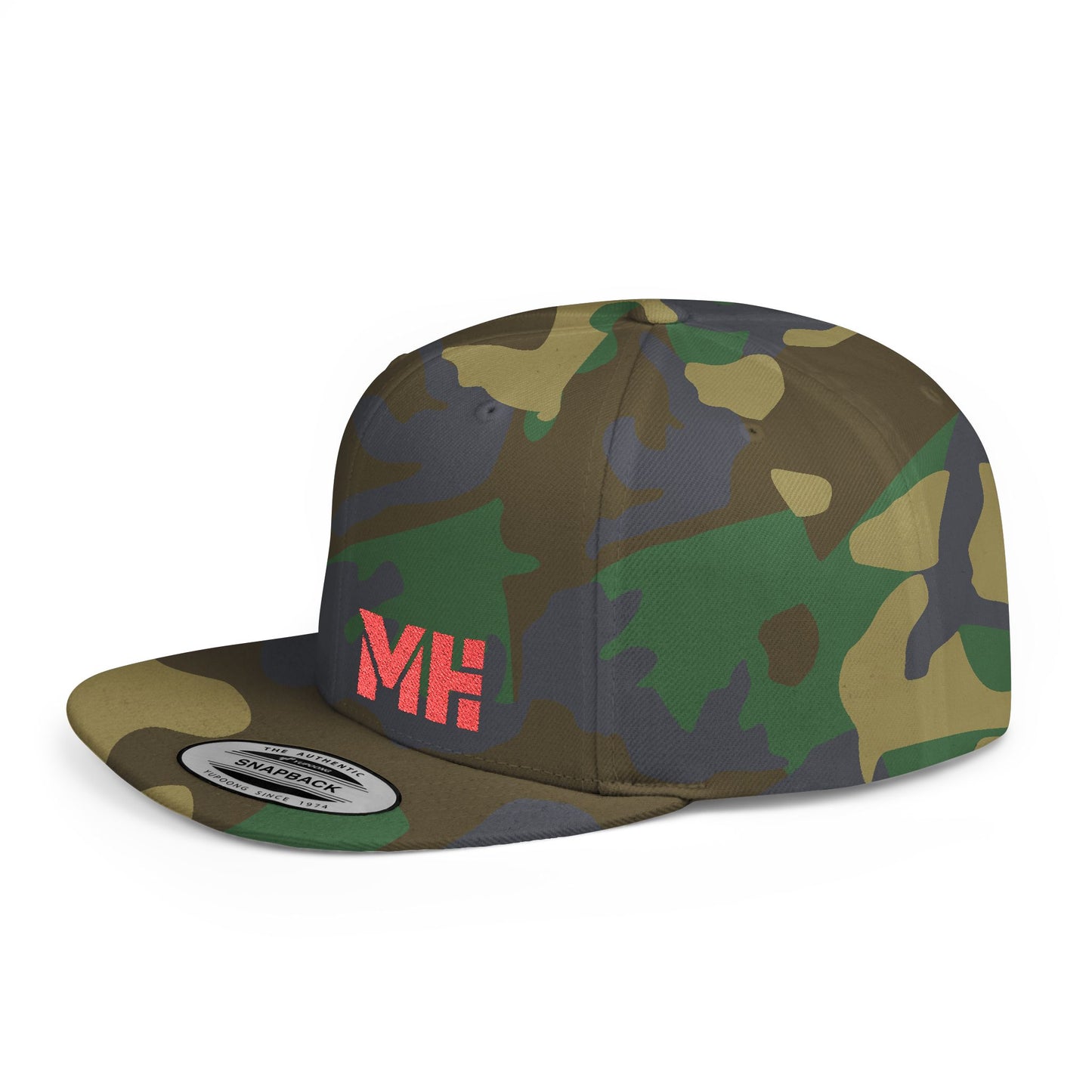 Moto Flat Bill Snapback Hat, Trendy Baseball Cap for Casual Wear, Gift for Holidays, Streetwear Essential, Unisex Adjustable Hat