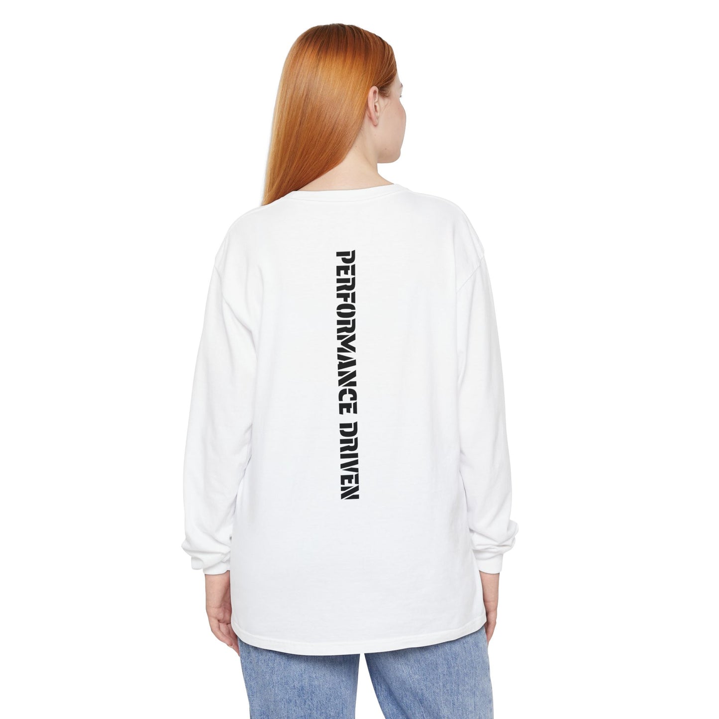 "Performance Driven" Long Sleeve T-Shirt for Active Lifestyle, Casual Wear, Gift for Athletes
