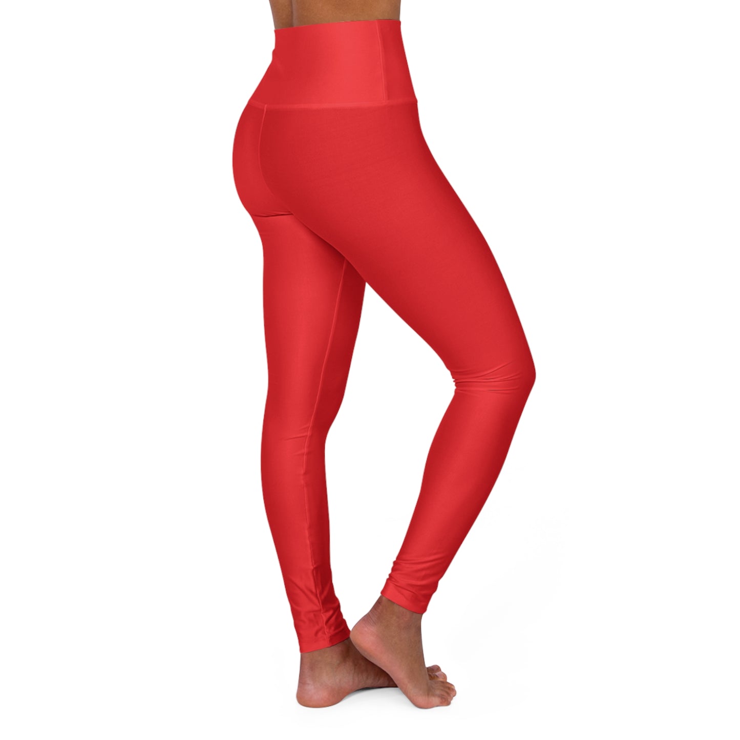 MH High Waisted Yoga Leggings in Vibrant Red - Comfortable Fitness Pants for Yoga, Workout, Athleisure, Gifts, Active Wear