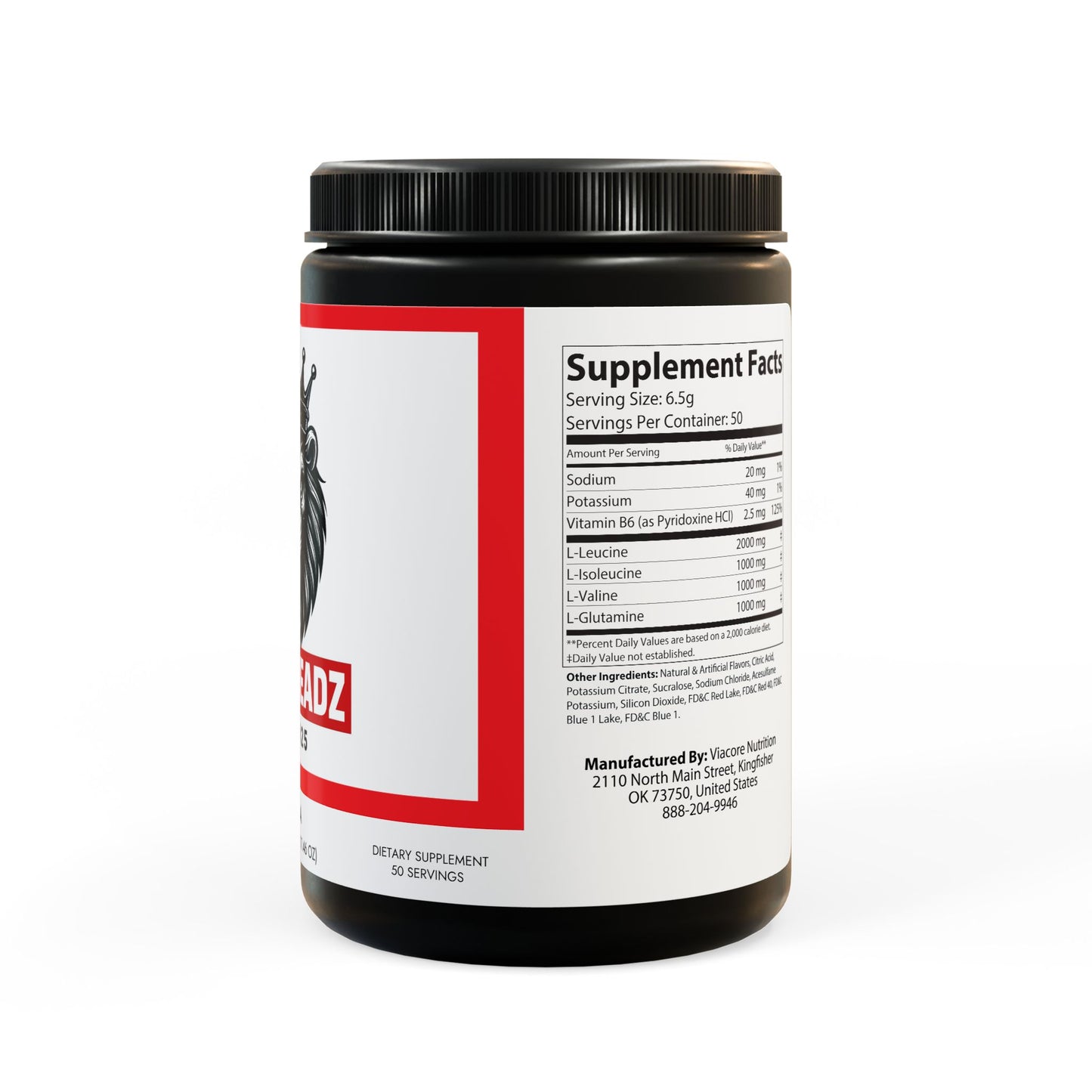 MeatHeadZ BCAA Supplement, Grape (325g, 11.46oz, 50 servings)