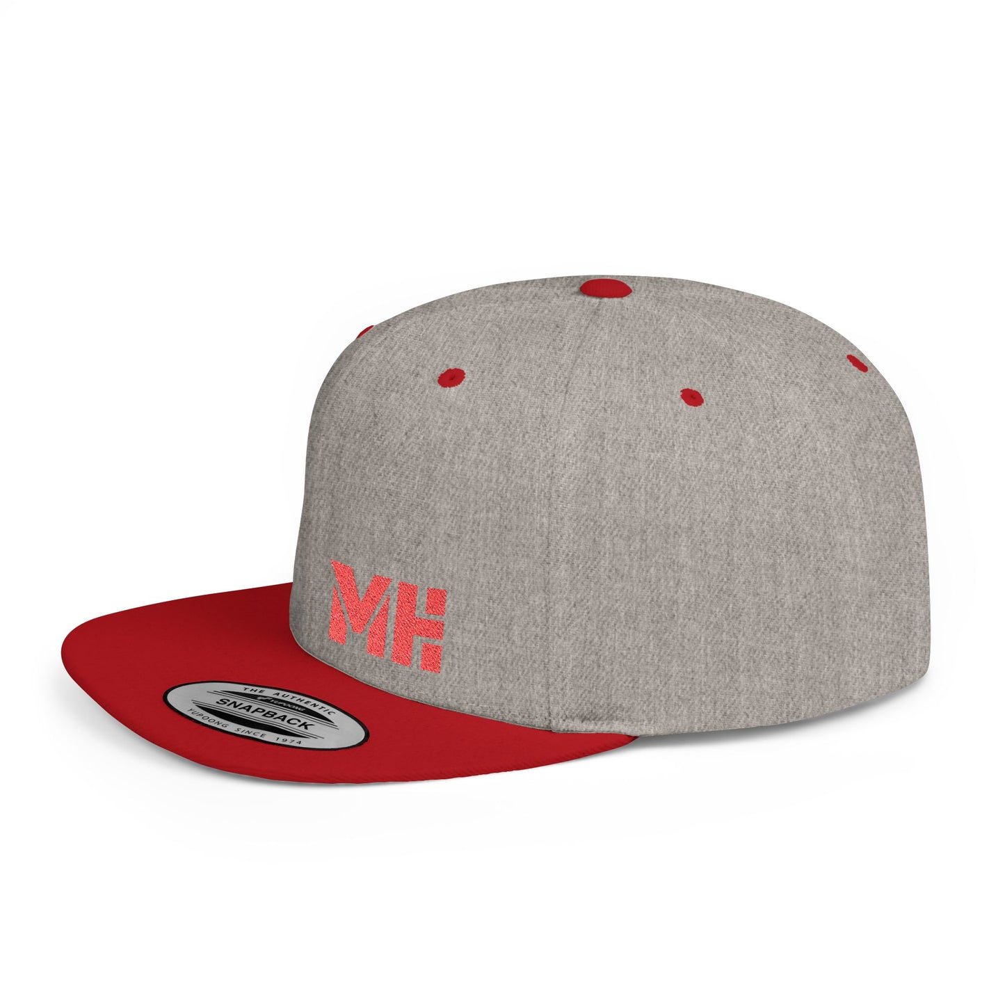 Moto Flat Bill Snapback Hat, Trendy Baseball Cap for Casual Wear, Gift for Holidays, Streetwear Essential, Unisex Adjustable Hat