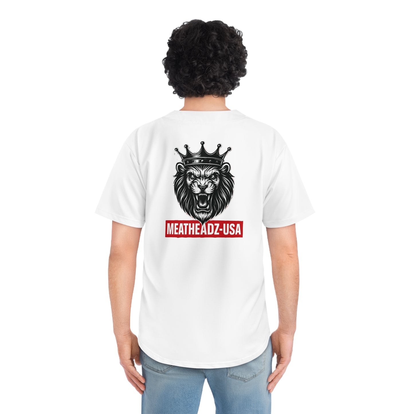 Men's Baseball Jersey with Lion Graphic | MEATHEADZ Sports Wear, Athletic Apparel, Gift for Sports Fans, Game Day Outfit, Casual Streetwear
