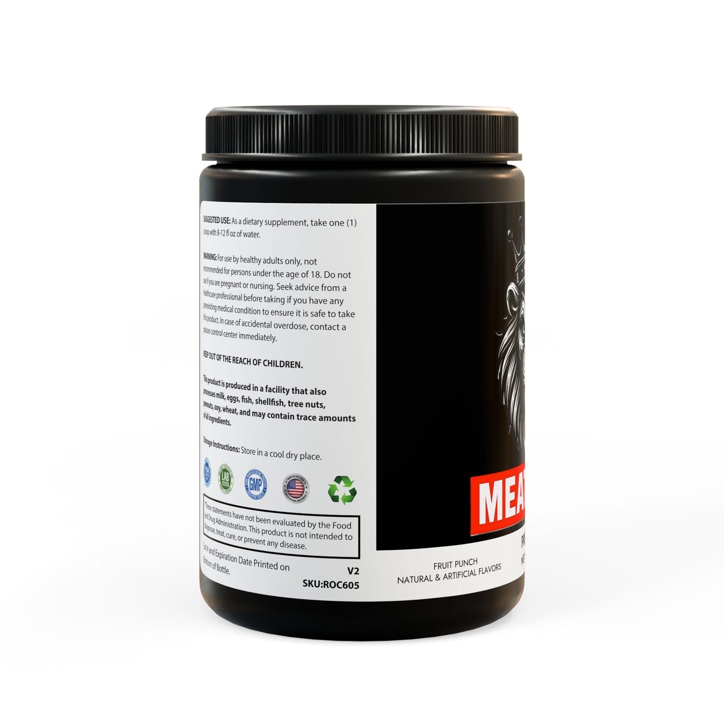 MeatHeadZ LTS Pre-Workout Supplement, Fruit Punch (204g, 7.1oz)