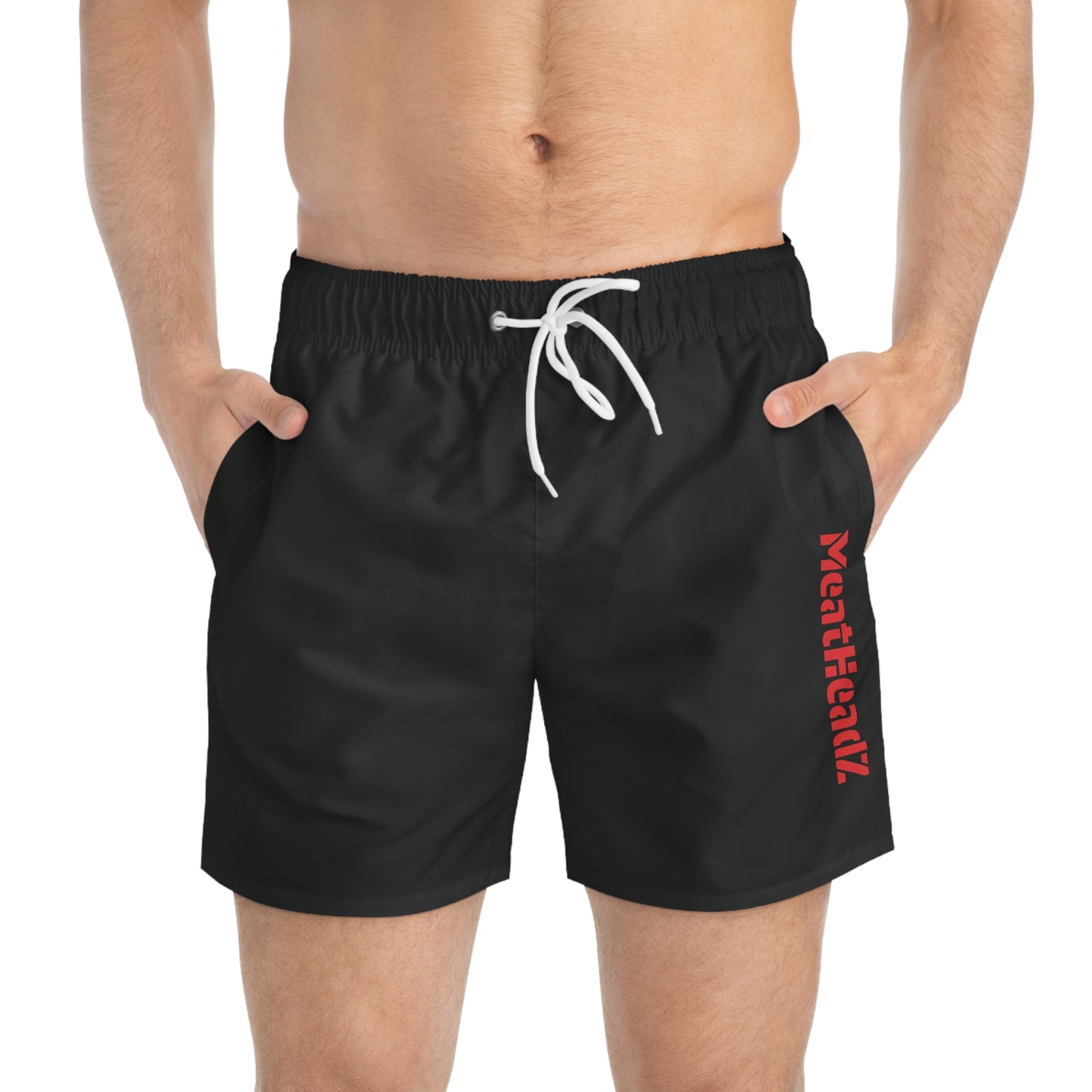 MeatHeadZ Swim Trunks - Fun Beach Gear, Pool Party Essential, Summer Swimwear, Unique Gift for Him, AOP Style