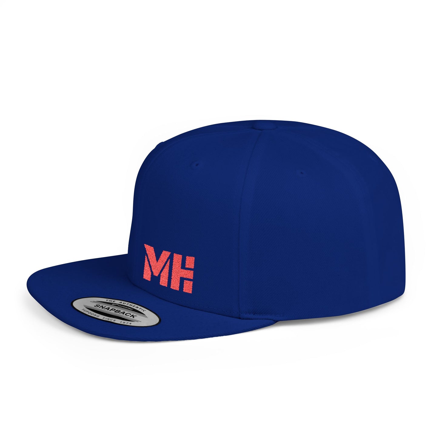 Moto Flat Bill Snapback Hat, Trendy Baseball Cap for Casual Wear, Gift for Holidays, Streetwear Essential, Unisex Adjustable Hat