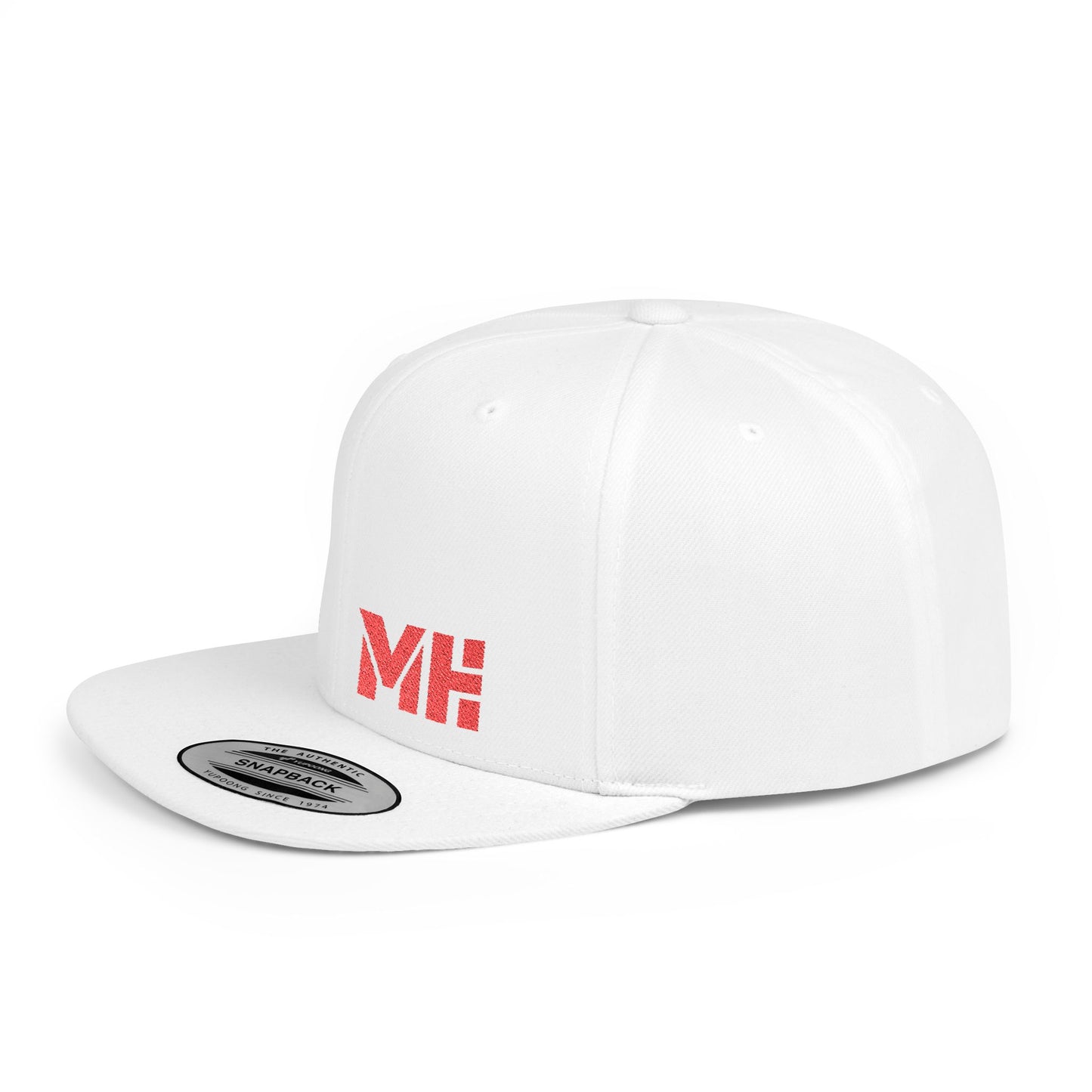 Moto Flat Bill Snapback Hat, Trendy Baseball Cap for Casual Wear, Gift for Holidays, Streetwear Essential, Unisex Adjustable Hat