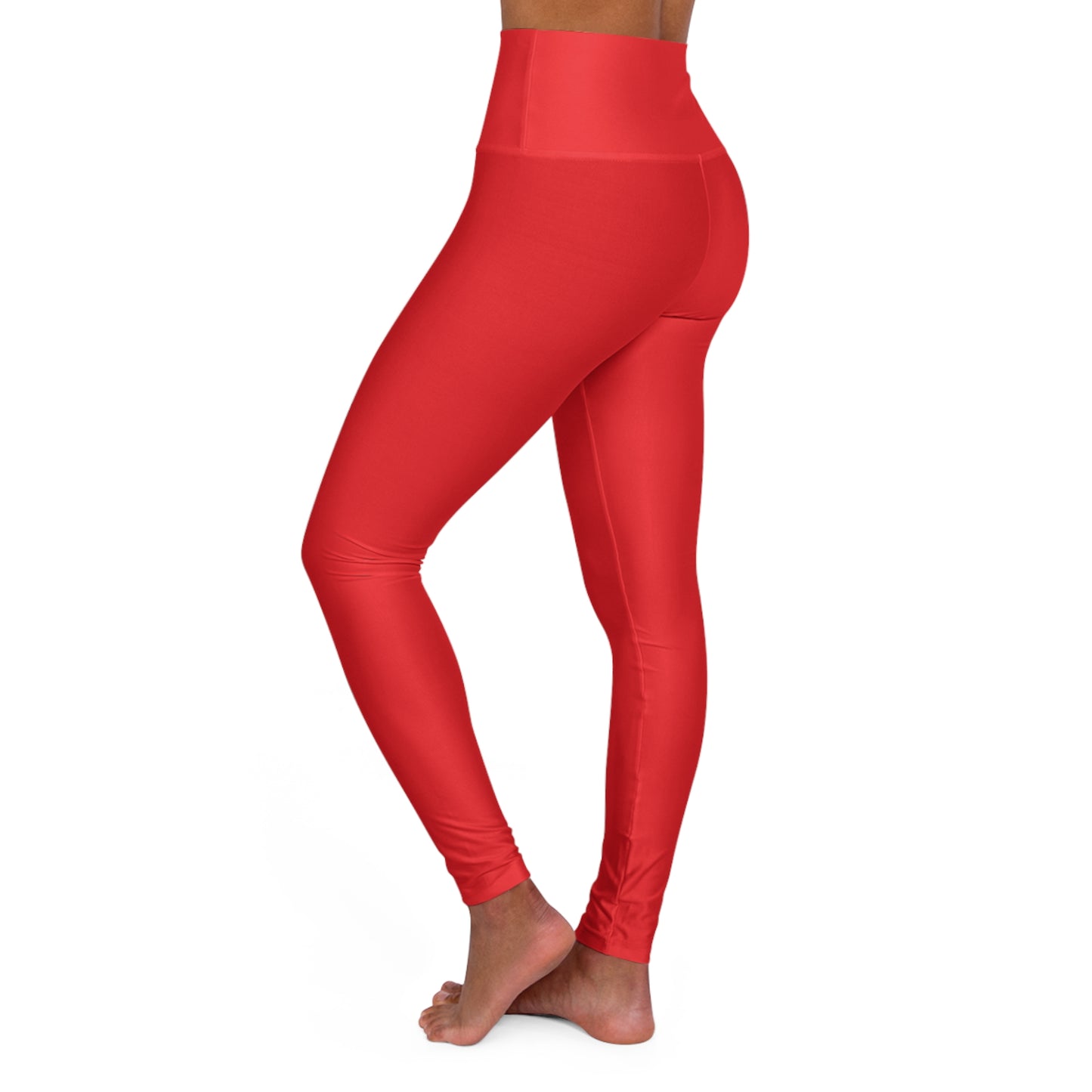 MH High Waisted Yoga Leggings in Vibrant Red - Comfortable Fitness Pants for Yoga, Workout, Athleisure, Gifts, Active Wear