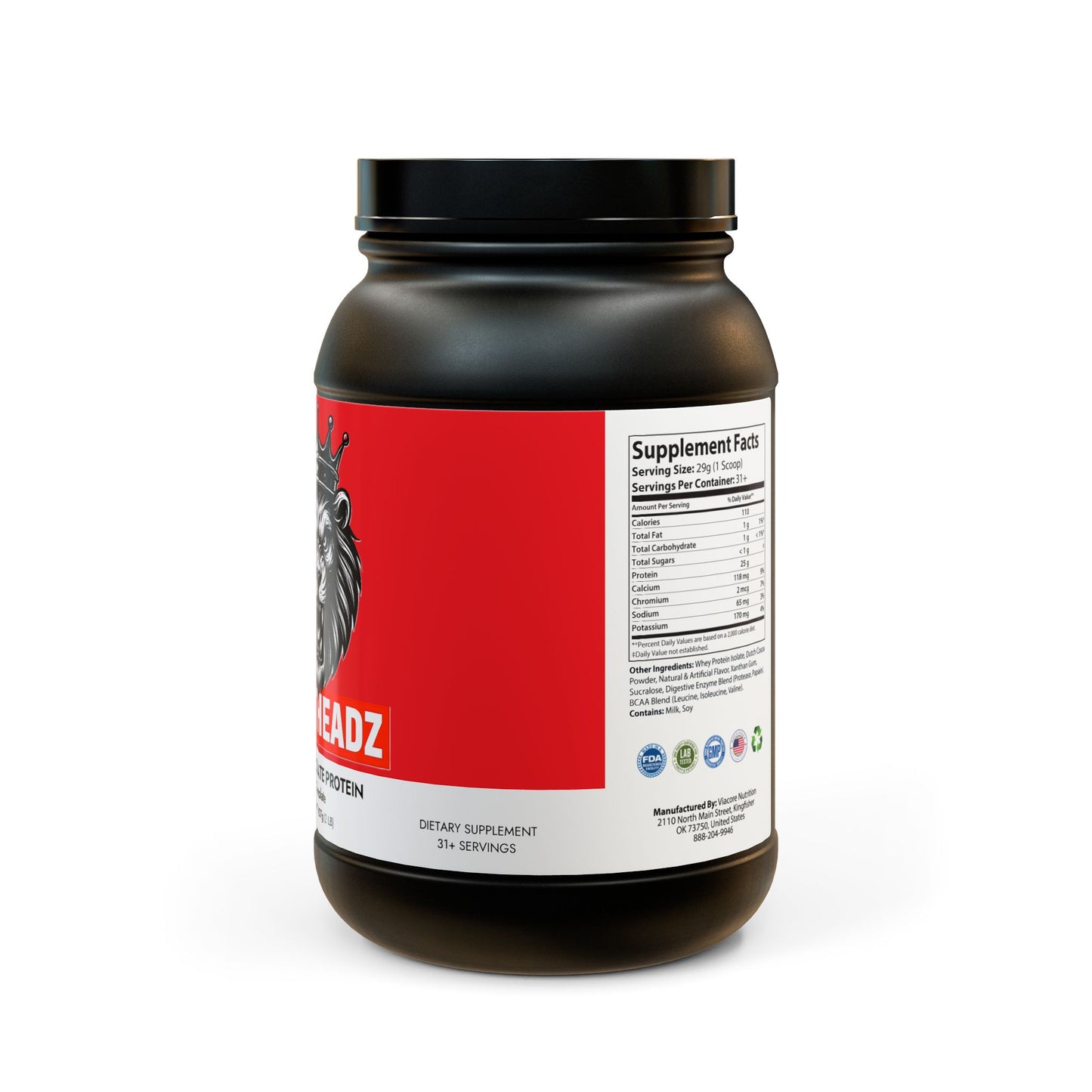 MeatHeadZ Whey Isolate Protein Supplement (907g, 2lb)