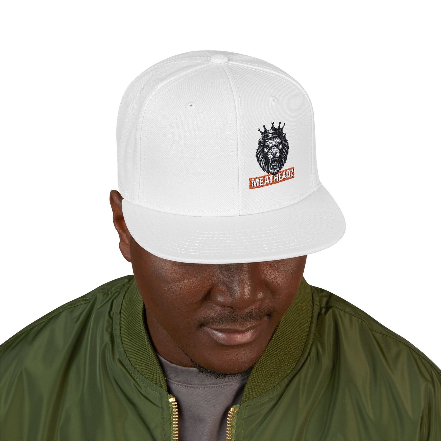 Stylish MH Lion Embroidered Snapback Hat, Adjustable Cap, Cool Headwear, Gift for Him, Streetwear Accessory, Casual Fashion