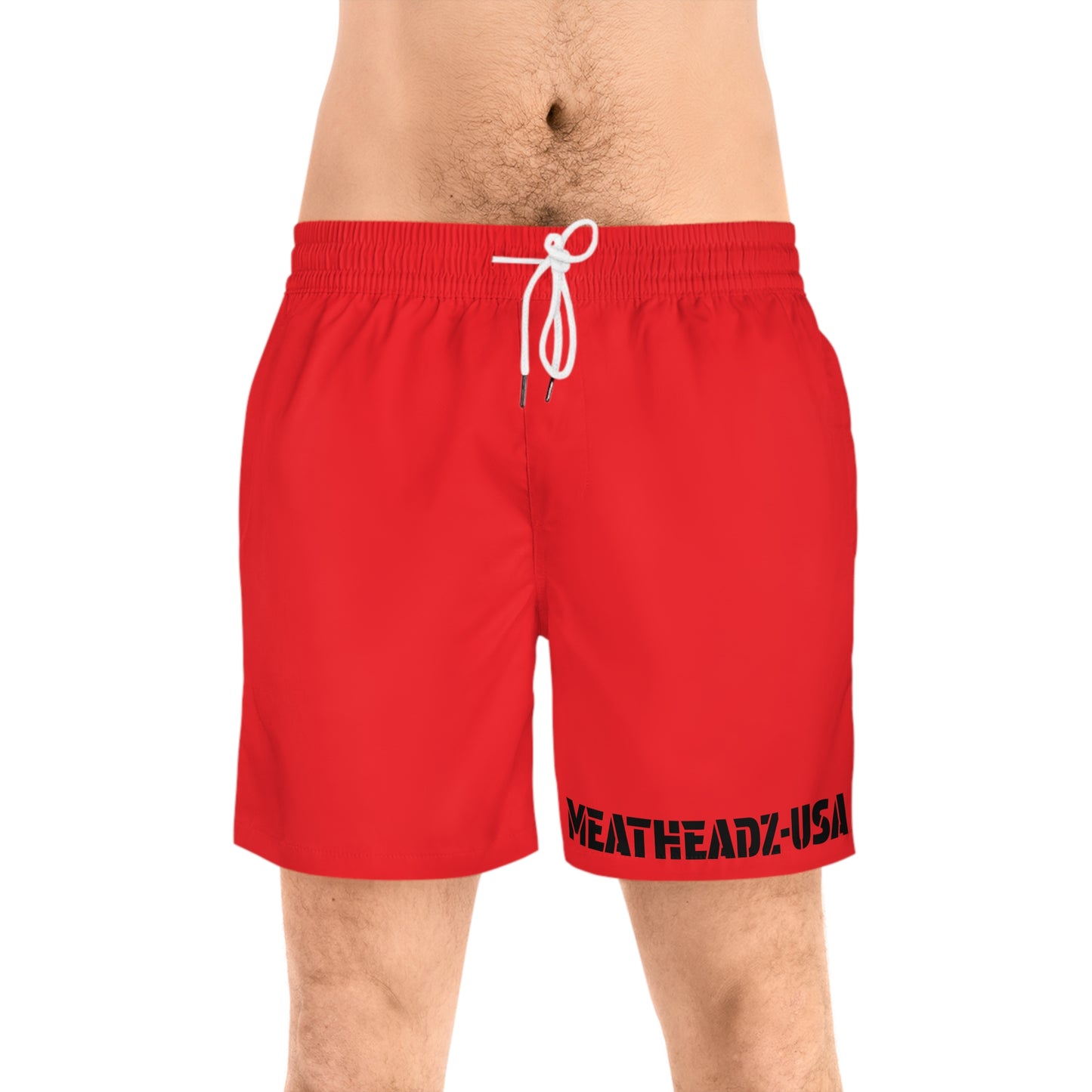 Men's Mid-Length Swim Shorts, Stylish Beachwear, Summer Essentials, Vacation Ready, Swimwear for Pool Parties, Comfortable Quick-Dry Shorts