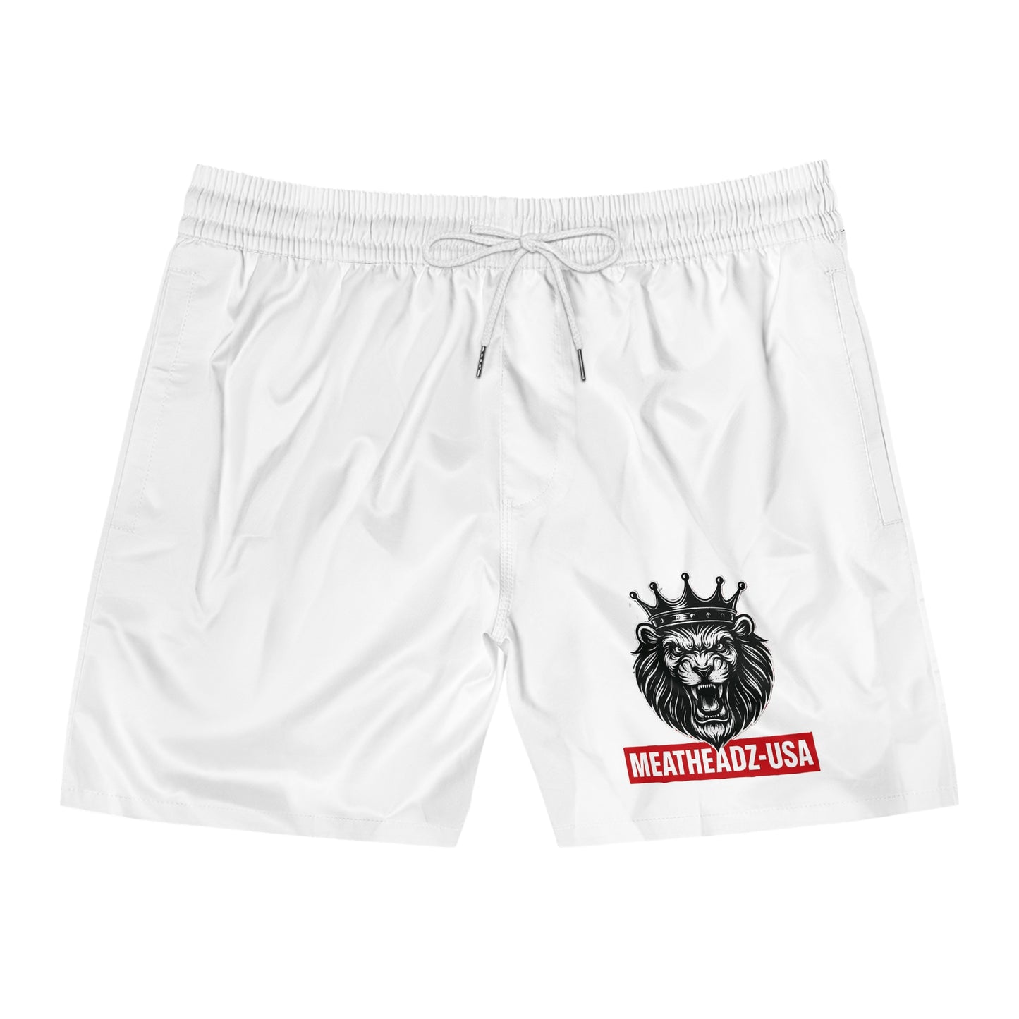 Men's Mid-Length Swim Shorts with Lion Design | Beachwear, Summer Style, Pool Party, Vacation Ready, Gift for Him