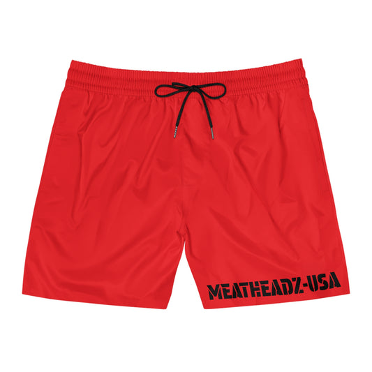 Men's Mid-Length Swim Shorts, Stylish Beachwear, Summer Essentials, Vacation Ready, Swimwear for Pool Parties, Comfortable Quick-Dry Shorts