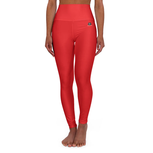 MH High Waisted Yoga Leggings in Vibrant Red - Comfortable Fitness Pants for Yoga, Workout, Athleisure, Gifts, Active Wear
