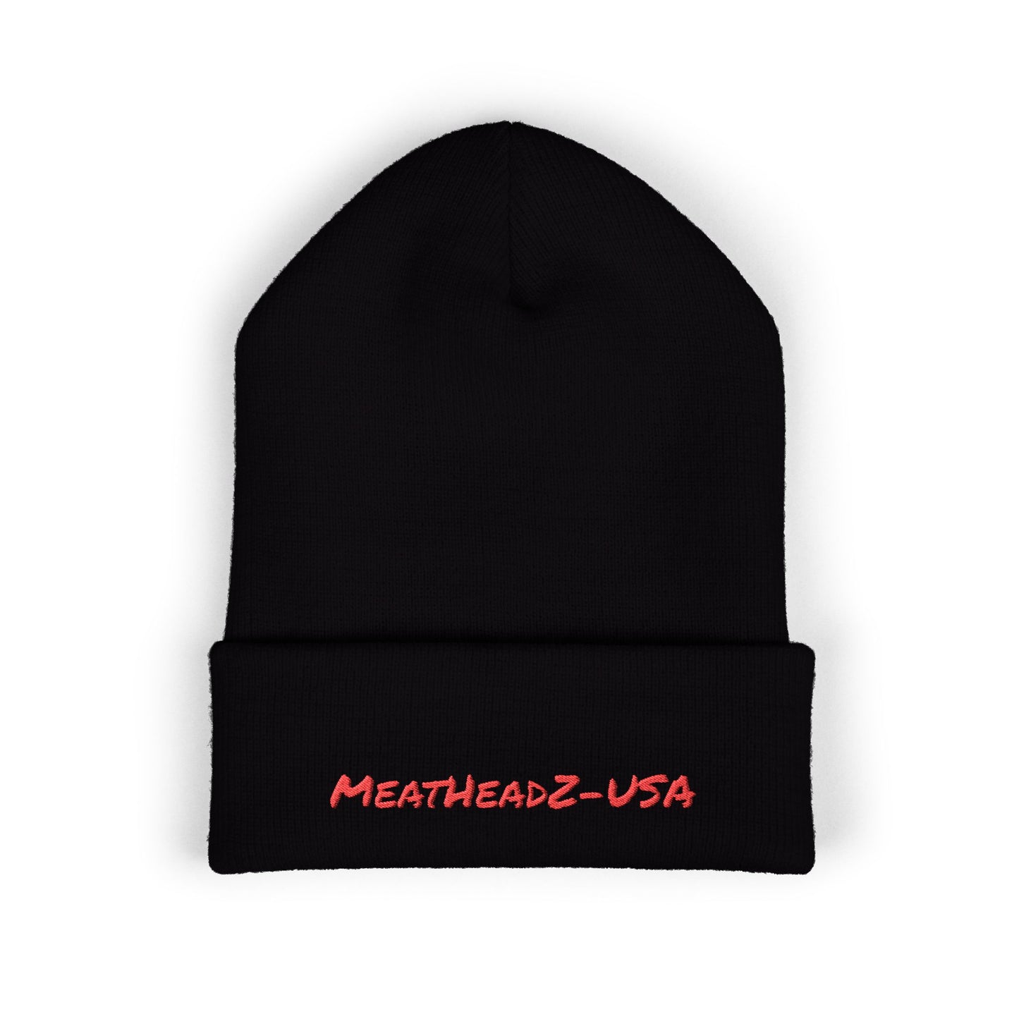 Embroidered Beanie with Unique MeatHeadz Design, Cozy Winter Hat, Trendy Knit Cap, Gift for Foodies, Casual Streetwear