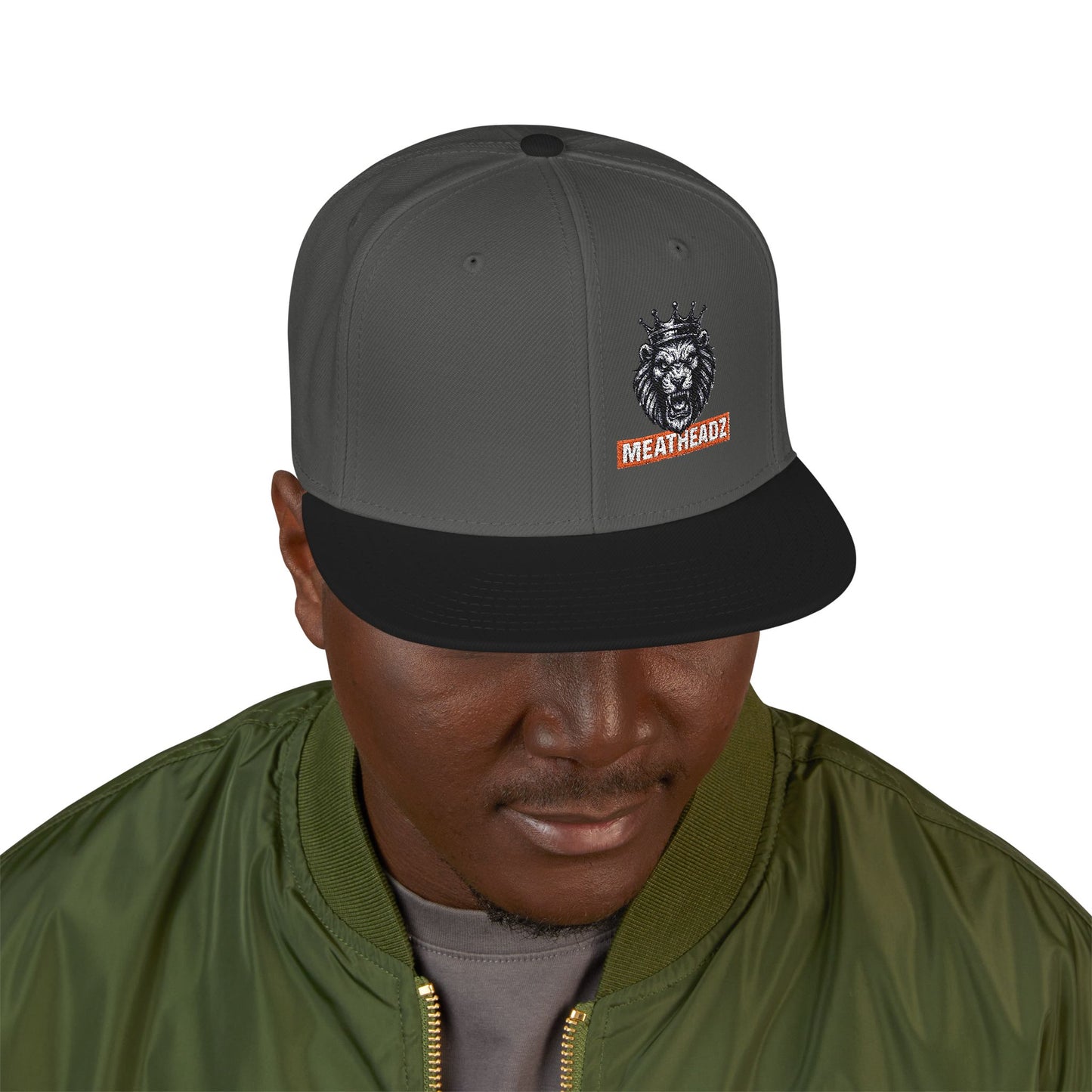 Stylish MH Lion Embroidered Snapback Hat, Adjustable Cap, Cool Headwear, Gift for Him, Streetwear Accessory, Casual Fashion