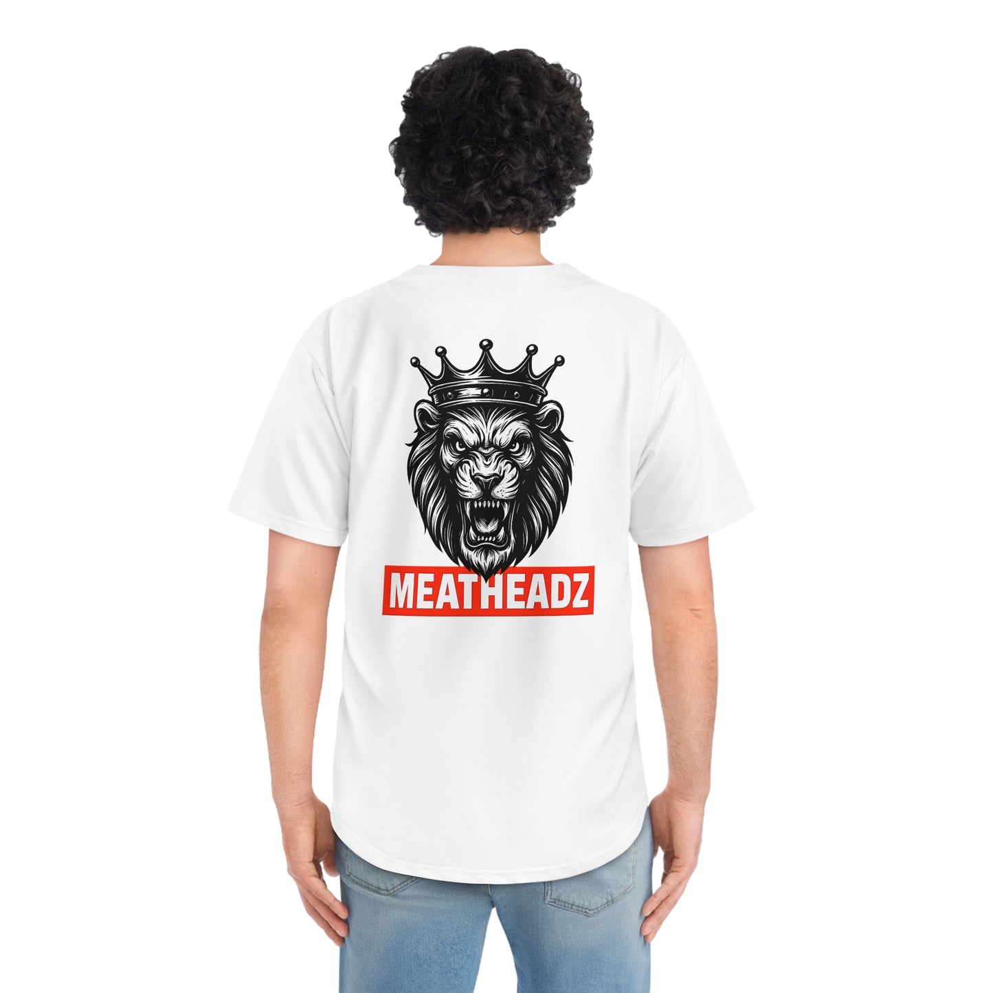 Men's Baseball Jersey with Lion Graphic | MEATHEADZ Sports Wear, Athletic Apparel, Gift for Sports Fans, Game Day Outfit, Casual Streetwear