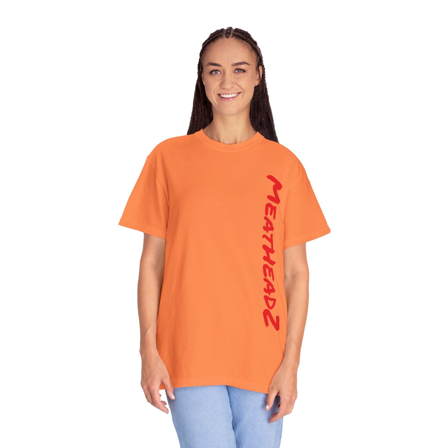 MeatHeadz Garment-Dyed T-Shirt, Casual Wear, Streetwear, Gift for Meat Lovers, Unique Graphic Tee, Comfortable Everyday Shirt