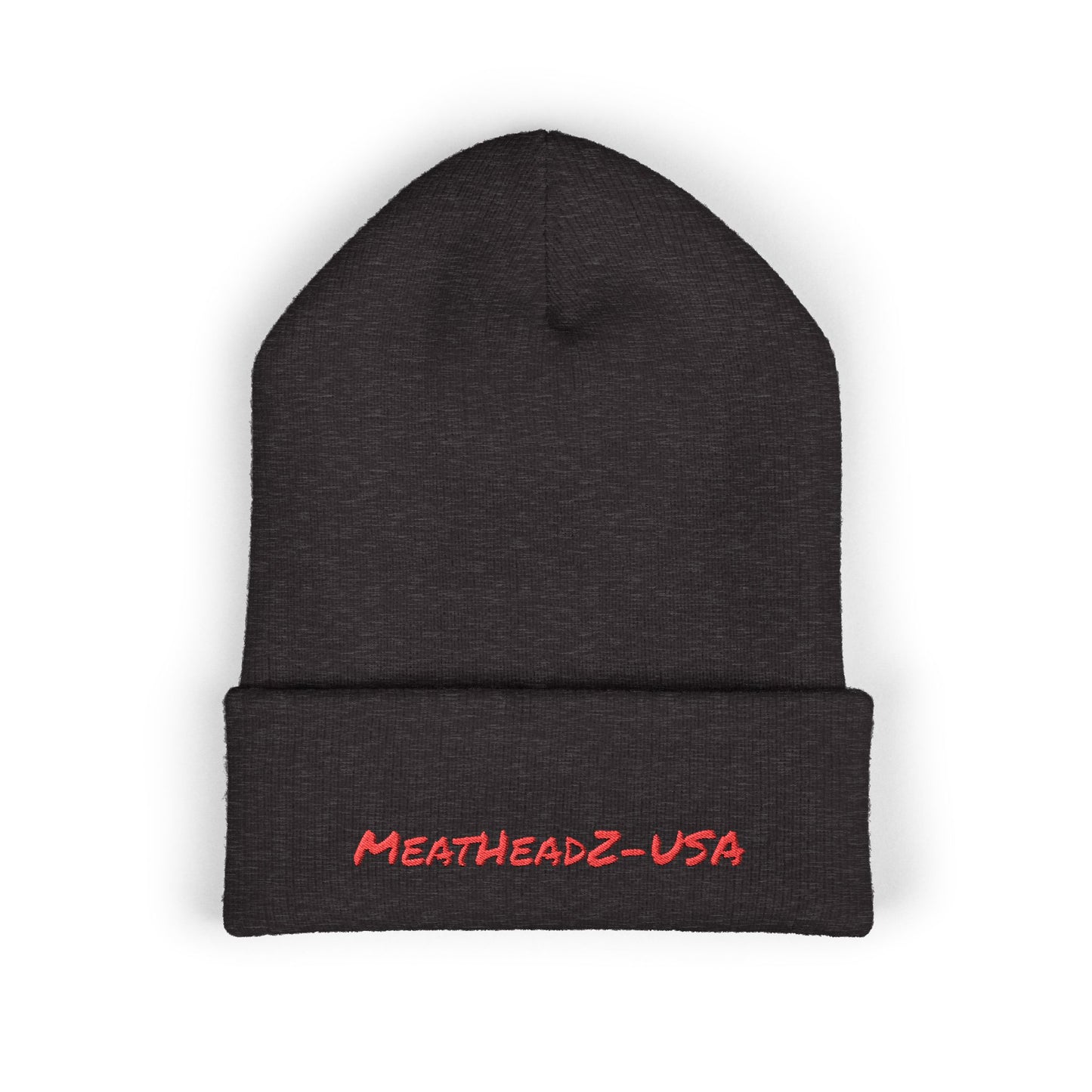 Embroidered Beanie with Unique MeatHeadz Design, Cozy Winter Hat, Trendy Knit Cap, Gift for Foodies, Casual Streetwear