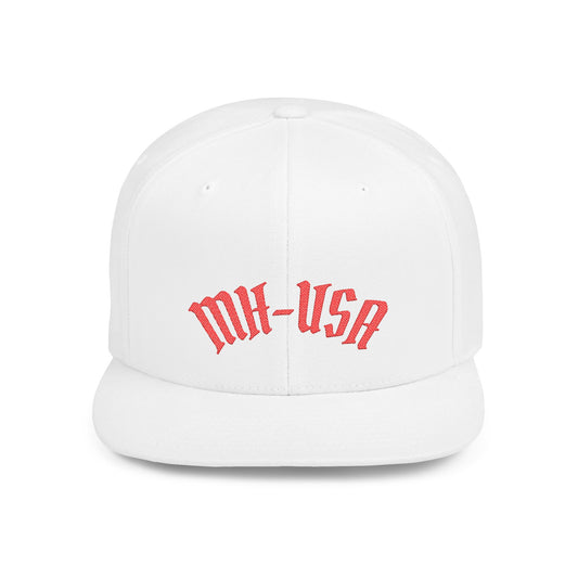 Moto Flat Bill Snapback Hat, Baseball Cap for Casual Wear, Gift for Holidays, Streetwear Essential, Unisex Adjustable Hat