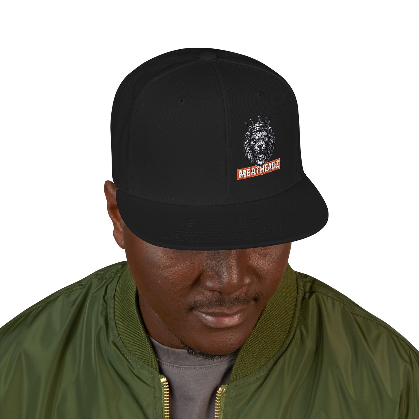 Stylish MH Lion Embroidered Snapback Hat, Adjustable Cap, Cool Headwear, Gift for Him, Streetwear Accessory, Casual Fashion