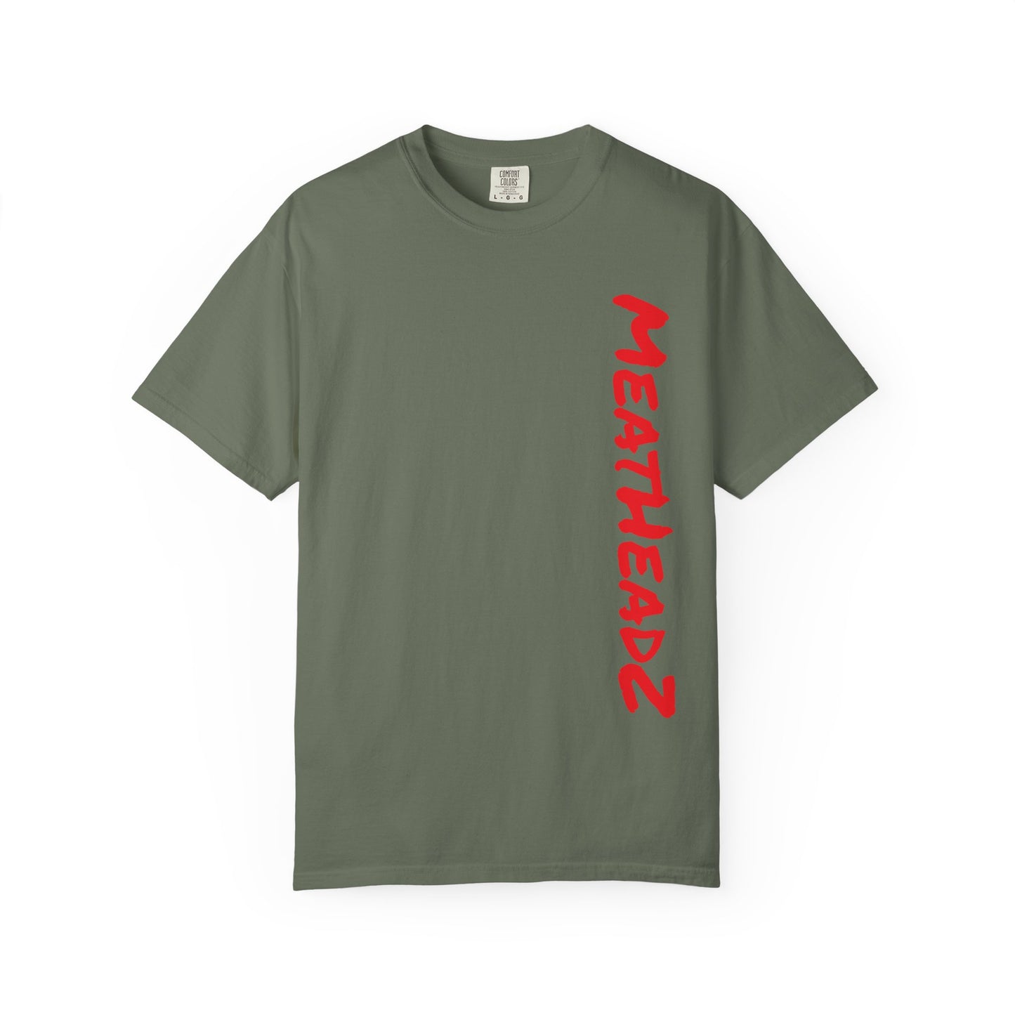 MeatHeadz Garment-Dyed T-Shirt, Casual Wear, Streetwear, Gift for Meat Lovers, Unique Graphic Tee, Comfortable Everyday Shirt