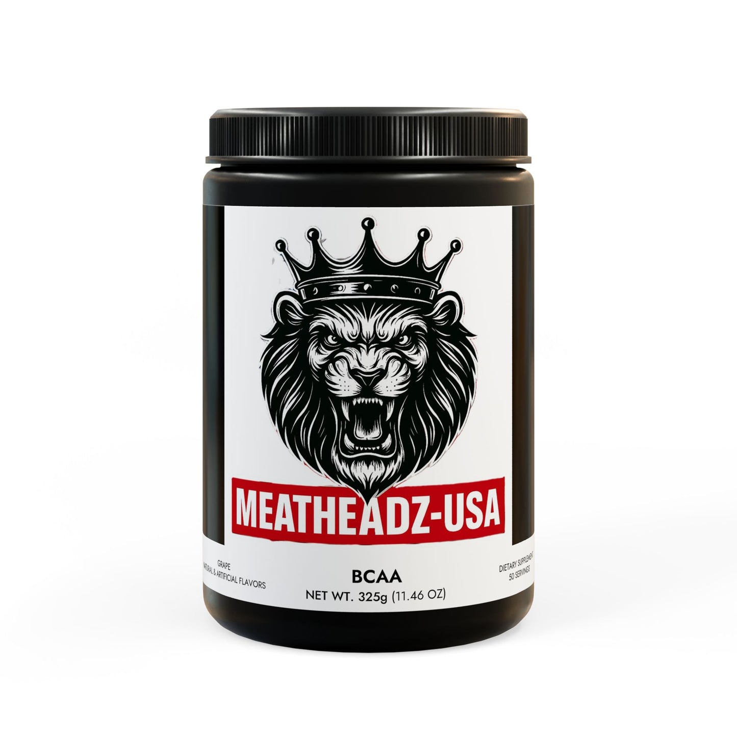 MeatHeadZ BCAA Supplement, Grape (325g, 11.46oz, 50 servings)