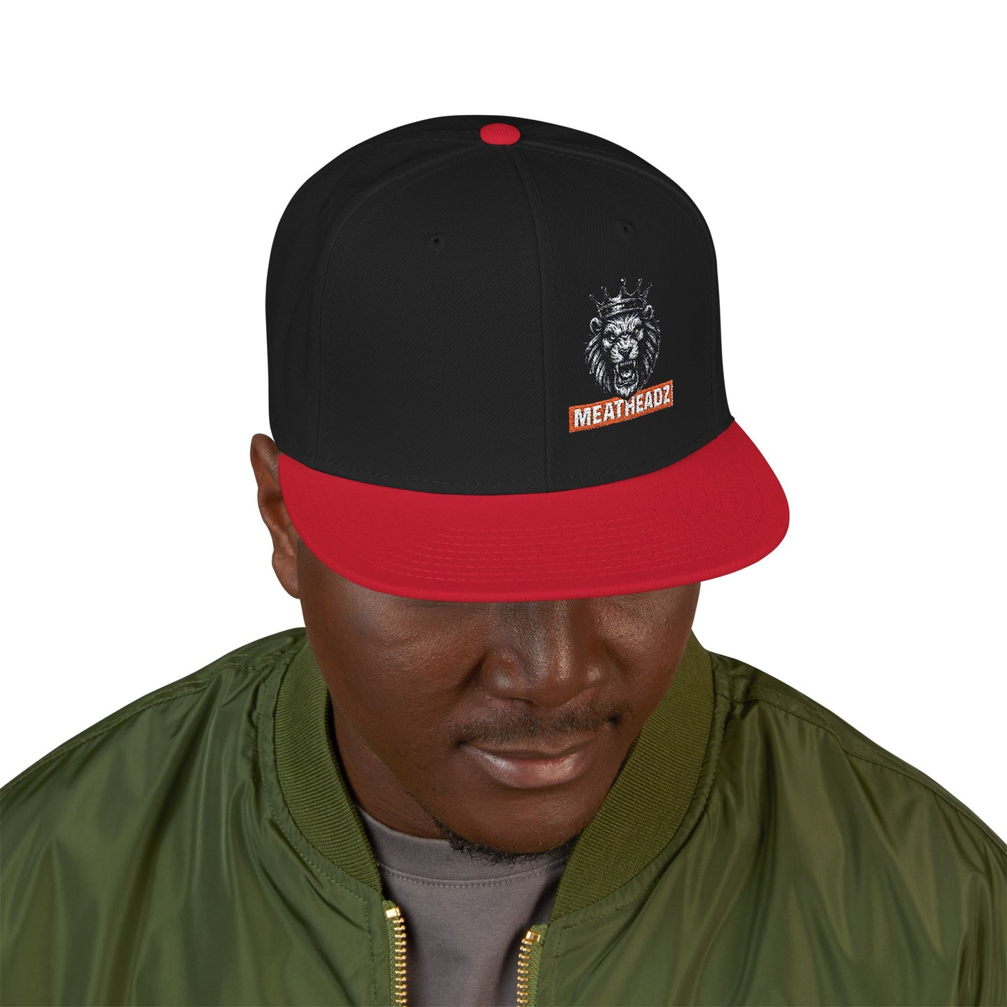 Stylish MH Lion Embroidered Snapback Hat, Adjustable Cap, Cool Headwear, Gift for Him, Streetwear Accessory, Casual Fashion